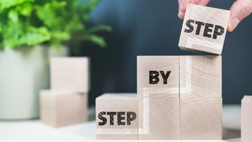 step by step text